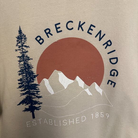 Breckenridge Colorado Hoodie, Cream Breckenridge graphic on front and back. - Picture 9 of 13